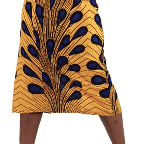 Orange Peacock Button Dress - Picture 4 of 4